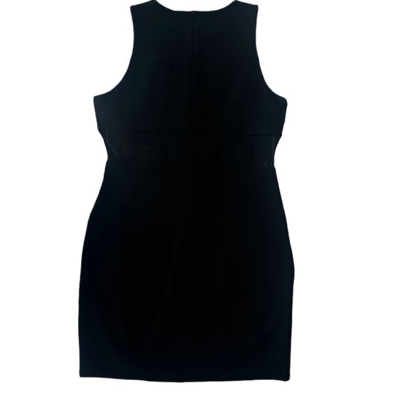 NWT Lulu’s Black Bodycon Mini Dress Sheer Mesh Waist Black Size Medium - Picture 6 of 8